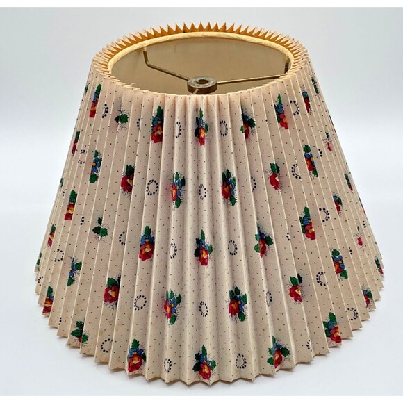 Vintage Pierre Deux Provencal Fabric Lamp Shade Hardback Pleated 12" x 9" RARE - Picture 1 of 9
